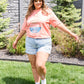 Abstract Graphic Tee in Peach