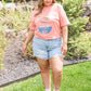 Abstract Graphic Tee in Peach