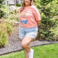 Abstract Graphic Tee in Peach