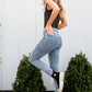 Acid Wash Destroyed Hem Skinny Jeans