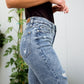 Acid Wash Destroyed Hem Skinny Jeans