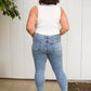 Acid Wash Destroyed Hem Skinny Jeans