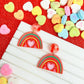 PREORDER: Acrylic Rainbow Heart Dangle Earrings