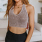 Aim Higher V-Neck Racerback Tank in Mocha