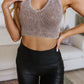 Aim Higher V-Neck Racerback Tank in Mocha