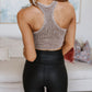 Aim Higher V-Neck Racerback Tank in Mocha