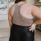 Aim Higher V-Neck Racerback Tank in Mocha