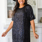 Alexandria Short Sleeve Sequin Dress In Black