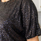 Alexandria Short Sleeve Sequin Dress In Black