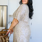 Alexandria Short Sleeve Sequin Dress In Taupe