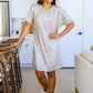 Alexandria Short Sleeve Sequin Dress In Taupe