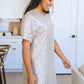 Alexandria Short Sleeve Sequin Dress In Taupe