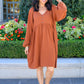 All For One Babydoll Dress In Rust