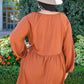 All For One Babydoll Dress In Rust