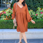 All For One Babydoll Dress In Rust