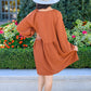 All For One Babydoll Dress In Rust