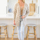 All Love Fuzzy Eyelash Knit Animal Print Cardigan