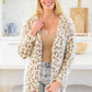 All Love Fuzzy Eyelash Knit Animal Print Cardigan