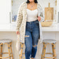 All Love Fuzzy Eyelash Knit Animal Print Cardigan