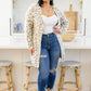 All Love Fuzzy Eyelash Knit Animal Print Cardigan
