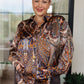 Along For the Ride Paisley Print Button Down Blouse