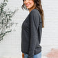 Alpine Raw Edge Long Sleeve Tee in Charcoal