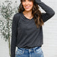 Alpine Raw Edge Long Sleeve Tee in Charcoal