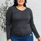Alpine Raw Edge Long Sleeve Tee in Charcoal