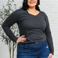 Alpine Raw Edge Long Sleeve Tee in Charcoal