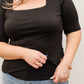 Alyssa Square Neck Tee in Black