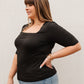 Alyssa Square Neck Tee in Black