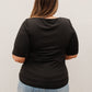 Alyssa Square Neck Tee in Black