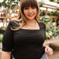 Alyssa Square Neck Tee in Black