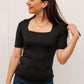 Alyssa Square Neck Tee in Black