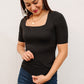 Alyssa Square Neck Tee in Black