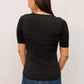 Alyssa Square Neck Tee in Black