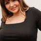 Alyssa Square Neck Tee in Black