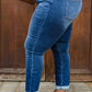 Judy Blue Cuffed Slim Fit Dark Wash Jeans