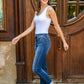 Judy Blue Cuffed Slim Fit Dark Wash Jeans