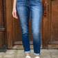 Judy Blue Cuffed Slim Fit Dark Wash Jeans