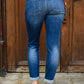 Judy Blue Cuffed Slim Fit Dark Wash Jeans
