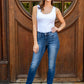 Judy Blue Cuffed Slim Fit Dark Wash Jeans