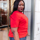 Amour Tee in Cherry Red