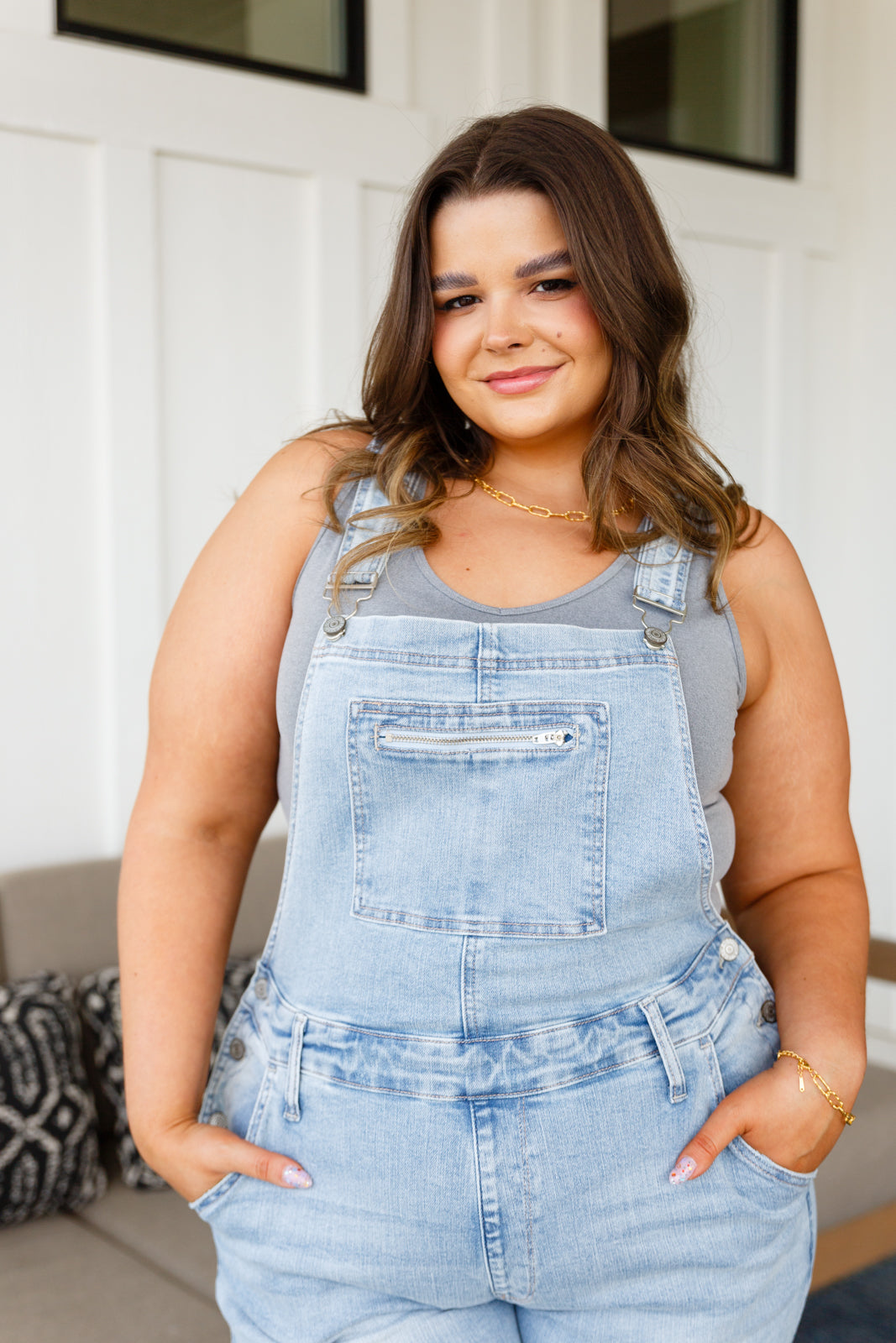 Judy Blue Distressed Straight Leg Overalls