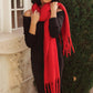 Artisan Fringe Scarf in Red