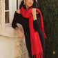 Artisan Fringe Scarf in Red
