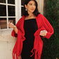 Artisan Fringe Scarf in Red