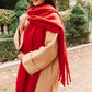 Artisan Fringe Scarf in Red
