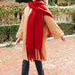 Artisan Fringe Scarf in Red