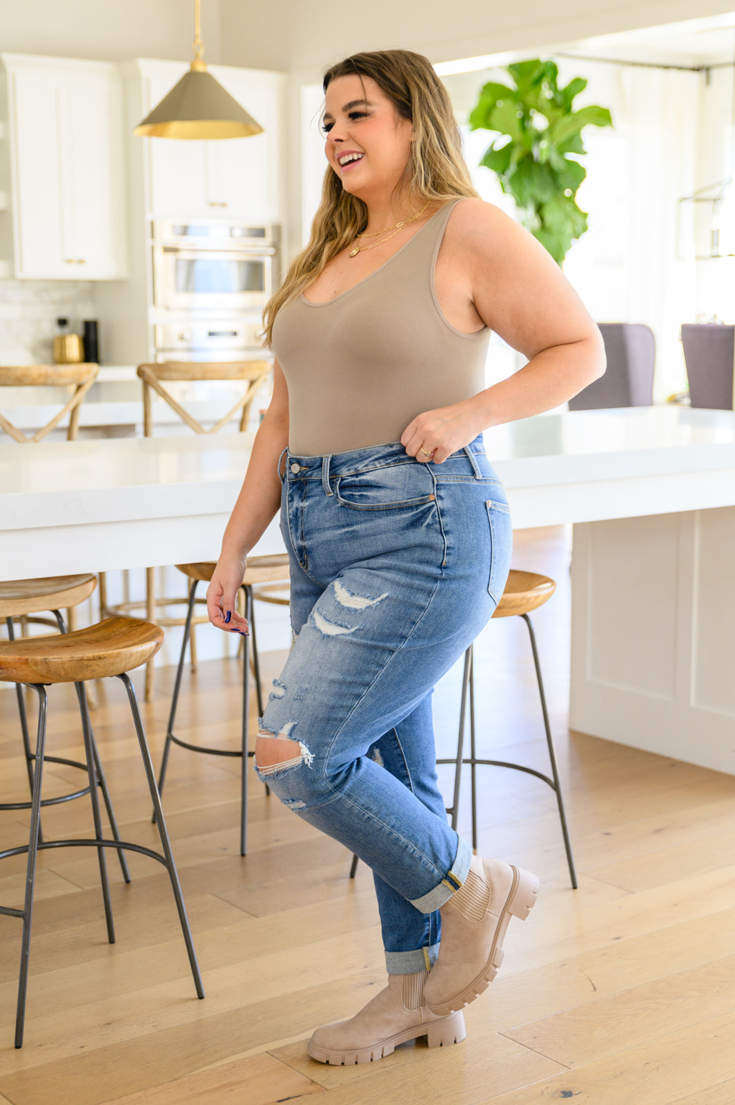 Judy Blue Hi-Waist Destroyed Boyfriend Jeans
